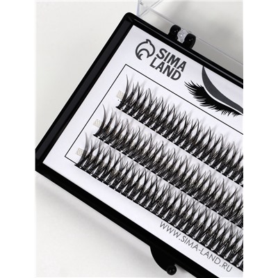Набор накладных ресниц «Ласточкин хвост», пучки, 12 мм, толщина 0.1 мм, изгиб С, 12 D