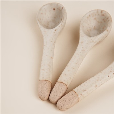 Набор чайных ложек SL Home «Виенто», 10.5×2.8 см, 3 шт., керамика, бежевый