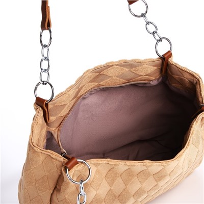 Сумка женская тоут на молнии, 36×11×25 см, коричневый