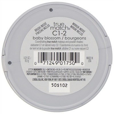 L'Oreal, Румяна True Match Super-Blendable Blush, оттенок C1-2 «Цветочки», 6 г