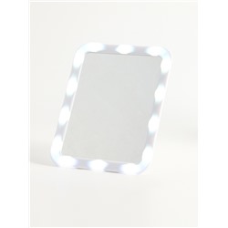 Зеркало Luazon KZ-01, подсветка, настольное, 14 диодов, 4хАА (не в комплекте), белое