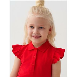 Джемпер трикотажный с воротником поло для девочек