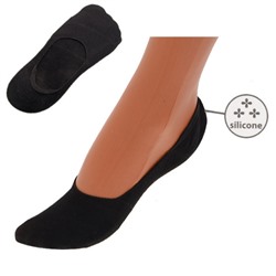 Носки женские р. 35-40 черные/силикон пятка / G307-B /уп 100/ПАРА