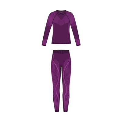 Термокомплект трикот. для девочек: фуфайка (футболка) с длин. рук, брюки