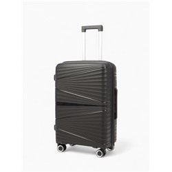 УЦЕНКА Чемодан 24", РР, 44*26*66, отд на молнии, код замок, 4 колеса, черный