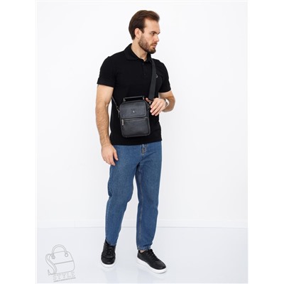 Сумка мужская кожаная 633M black Fuzhiniao