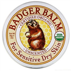 Badger Company, Бальзам Badger, для сухой и чувствительной кожи, без запаха, 2 унции (56 г)