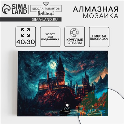 Алмазная мозаика с полным заполнением на холсте «Замок», 30×40 см