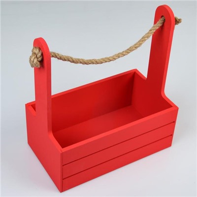 Подарочный ящик «Аром», 25.5×15×30 см, ручка - канат, красный