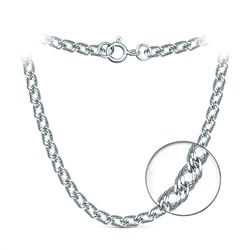 Цепь из серебра родированная - Тройной ромб, 65 см ТРГр-40р65,0