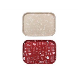 Поднос 35х25см, прямоугольный с антискользящим покрытием, 2 дизайна