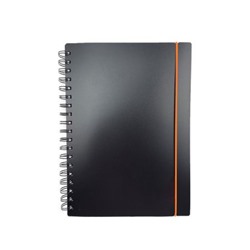 Тетрадь  80л клетка на спирали пластиковая обложка "Favorite Black. No 1" на резинке, с разделителями ТПФВ580189 Эксмо