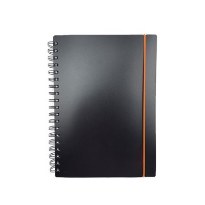 Тетрадь  80л клетка на спирали пластиковая обложка "Favorite Black. No 1" на резинке, с разделителями ТПФВ580189 Эксмо
