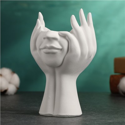 Кашпо «Лицо держат ладони» 14×10×10 см