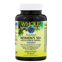Natural Factors, Whole Earth & Sea, мультивитаминный и минеральный комплекс для женщин старше 50 лет, 60 таблеток