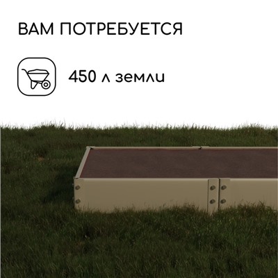 Грядка оцинкованная, 295×100×15 см, Greengo