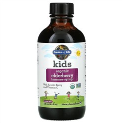 Garden of Life, Kids Organic Elderberry Immune Syrup 3.9 fl oz (116 mL)