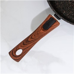 Сковорода KUKMARA Granit ultra original, d=26 см, съёмная ручка, антипригарное покрытие, алюминий, чёрная