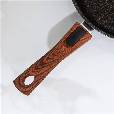 Сковорода KUKMARA Granit ultra original, d=26 см, съёмная ручка, антипригарное покрытие, алюминий, чёрная