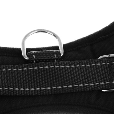 Шлейка К7, размер М, ОГ 52-66 см, вес 9.5-17.5 кг, мягкая, светоотражающая, чёрная