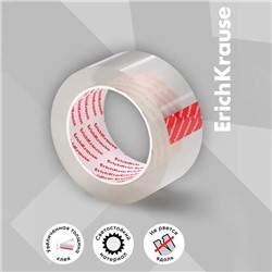 Клейкая лента упаковочная ErichKrause "Clear", 48 мм х 50 м, 60 мкм, прозрачная, цена за 1 шт.