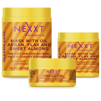 Маска NEXXT Professional с маслом арганы, льна и сладкого миндаля (Nexxt Mask With Argan Oil). 1000 мл