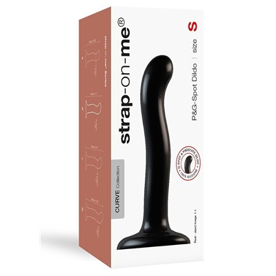 Черный фаллоимитатор-насадка Strap-On-Me P G spot Dildo size S - 16,4 см.