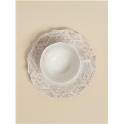 Чайная пара SL Home «Аманде», чашка 220 мл, блюдце 17×17×2 см, фарфор, белая