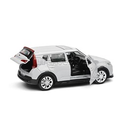 Машина металл KIA Soul 12 см, (двери, багаж., серебряный) инерц., в коробке