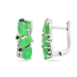 Серьги из серебра изумруд берилл, наноизумруд, Лиана