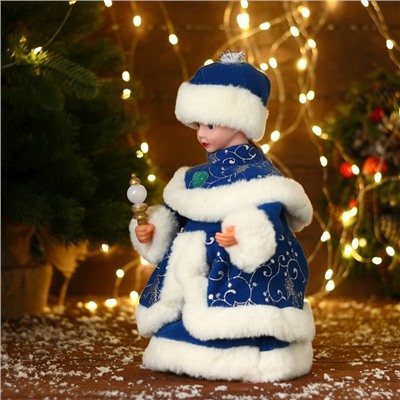 Снегурочка под ёлку «Зимнее волшебство. В синей шубке с сердечком» двигается, 30 см