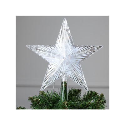 Светодиодная верхушка на ёлку «Звезда белая», 22 см, 30 LED, 220 В, свечение мульти