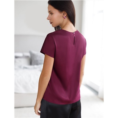 Блузка из сатина с коротким рукавом