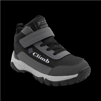 Ботинки мембранные на меху А8866-3 черно серые