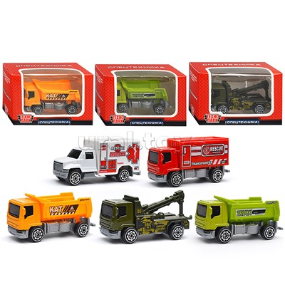 Машина металл Спецтехника 7,5 см, в ассорт, дисп., в коробке