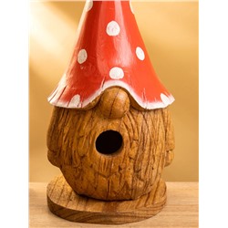 Скворечник подвесной «Гномик в красной шляпе», 14×14×26 см, дерево джампинис