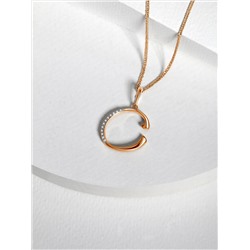 Подвеска-буква из золочёного серебра с фианитами - С 925 пробы п3-451-10з200