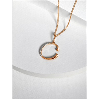 Подвеска-буква из золочёного серебра с фианитами - С 925 пробы п3-451-10з200