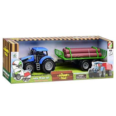 Трактор "Лесовоз" цвет синий, в коробке