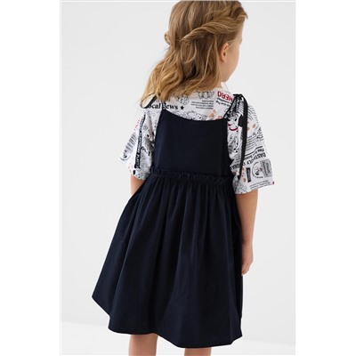 Комплект трикотажный для девочек: сарафан, фуфайка (футболка) PLAYTODAY, 1243225