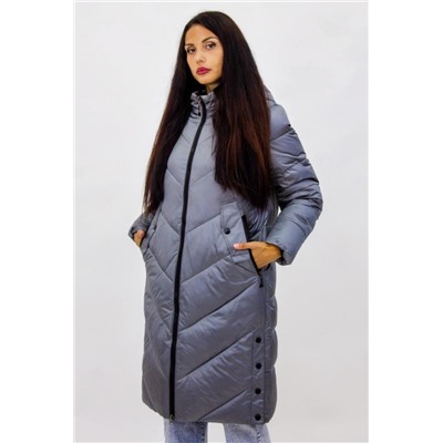 Удлиненная куртка Зима арт.6511 (Серый)