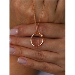 Подвеска-буква из золочёного серебра с фианитами - С 925 пробы п3-451-10з200