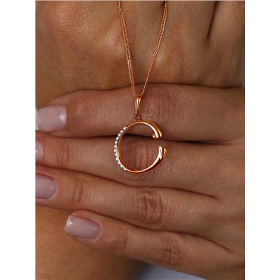 Подвеска-буква из золочёного серебра с фианитами - С 925 пробы п3-451-10з200