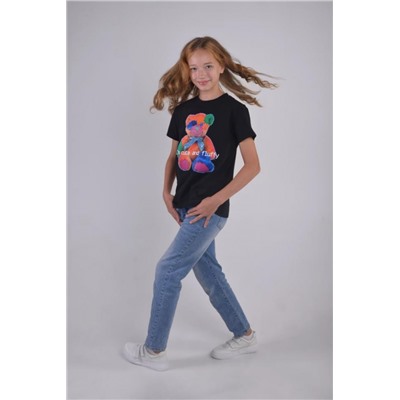 Футболка детская для девочек Teddy арт.6173814 (Черный)