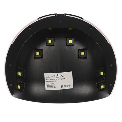 Лампа для гель-лака Luazon LUF-17, LED, 24 Вт, 8 диодов, таймер 60/90/120 сек,USB, белая