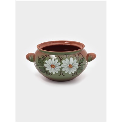 УЦЕНКА Жаровня «Ромашка» на зелёном, 2 л, нет крышки