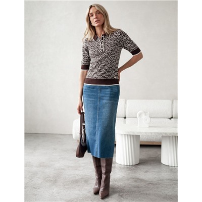 Джемпер жаккардовой вязки с кашемиром