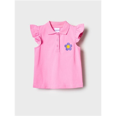 Джемпер трикотажный с воротником поло для девочек