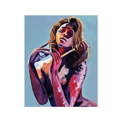 УЦЕНКА Алмазная вышивка с частичным заполнением на раме «Девушка в красках» 30×40 см