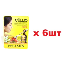 Cellio Тканевая маска для лица 25мл Витамины 6шт